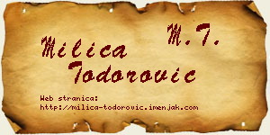 Milica Todorović vizit kartica
